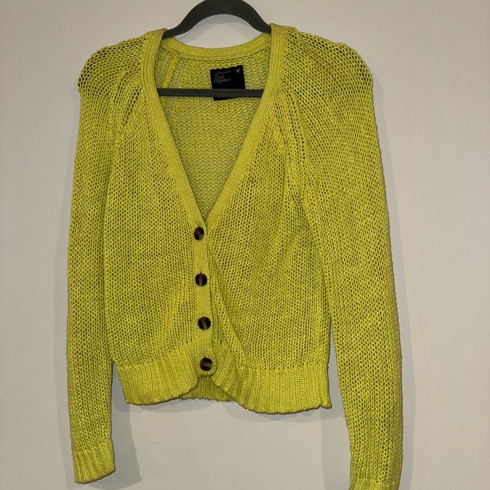 Yellow Y2K American Eagle Sweater